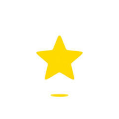 Obraz premium A bright yellow star shape, isolated on transparent background
