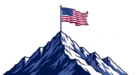 american flag in the wind