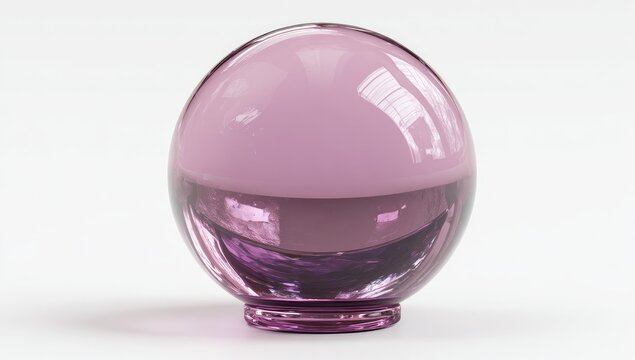 Pink glass sphere on pedestal