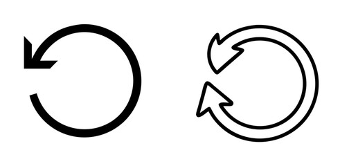 Circular Arrow Loop Reload Refresh Outline Vector Icon