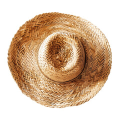 Fototapeta premium Round straw hat, top view