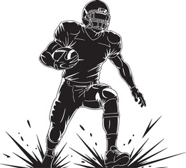 Football player running with ball american football, american football, player, running, ball, helmet, uniform, sports, action, motion, speed, power, strength, athletic, competitive, game, team, offen