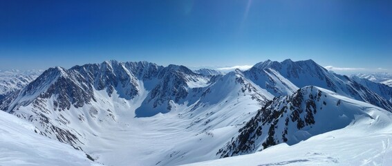 Snow Covered Mount Chopok Peak Panorama in Jasna Low Tatras, Slovakia, on High resolution
