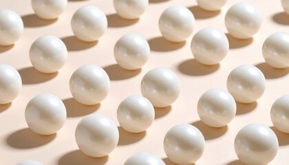 Geometric Pattern Of White Round Objects On Pastel Background