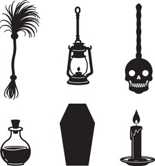 Spooky Halloween silhouettes collection perfect for eerie decorations