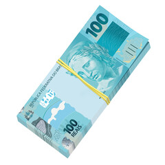 100 Reais Banknote Icon – Brazilian Currency Symbol