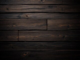 Naklejka premium Dark wooden background with rich brown tones and strong grain texture. Great for elegant, moody, or dramatic design backdrops and product presentations
