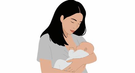 Mother breastfeeding her baby, representing maternal bonding and nurturing.