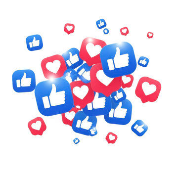 Social media engagement icons in motion