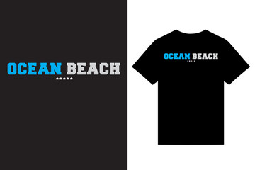 Ocean Beach Typography T Shirt Design, California Beach Typography T Shirt Design, Miami Beach Typography T Shirt Design, Summer Beach Typography T Shirt Design, Beach T Shirt Design Vector For Print.