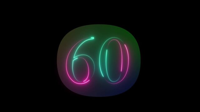  Glowing neon number 60 illustration . on a black background. and 4k illustration and glowing neon number 66 illustration. 