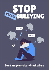 Stop verbal Bullying poster, mental health campaign concept