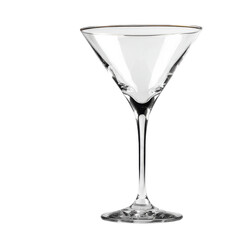 Empty martini glass shot on transparent background