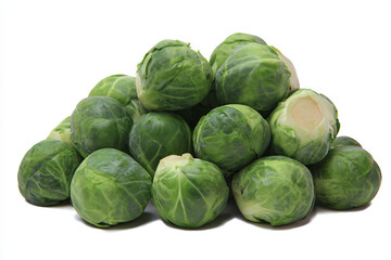 Fototapeta premium a pile of brussels sprouts on a white surface
