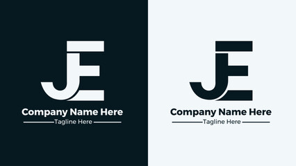 Creative JE letter mark logo design vector template