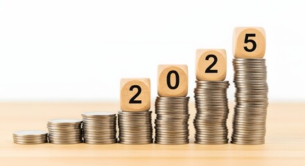 Visualizing financial growth and investment success in the year of twenty twenty five concept