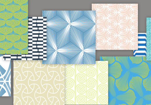 Collection of seamless geometric minimalistic patterns