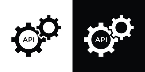 API icon design. vector graphics in flat.