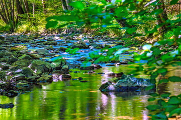The Orbieu River in French Occitania. Its source is in the Corbières in Aude.
