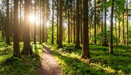 Obraz premium Sunlit forest path