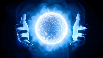 hands on either side of a luminous, swirling orb, glowing ball of energy, magical power, cosmic forces, mind power, control reality, manifestation, mystical atmosphere fantasy art, law of attraction