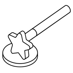 Star Shaped Faucet Handle Design Vector Illustration of a Star Shaped Handle on a Stem for Plumbing Fixtures
