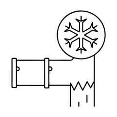 Frozen Pipe with Icicle Symbol Winter Plumbing Vector Graphic