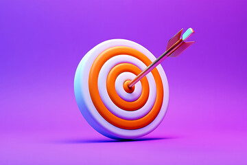 A target with an arrow in the center, representing focus and hitting the mark in business