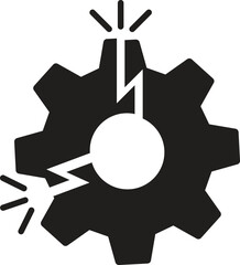 Gear with Lightning Bolt Failure Icon, disruption icon