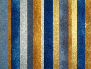 Fototapeta premium Strisce verticali metalliche blu acciaio, oro e argento