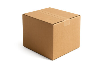 Cardboard Box on Transparent Background for Packaging Design