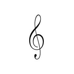 Musical clef G-clef symbol. Treble G clef vector icon