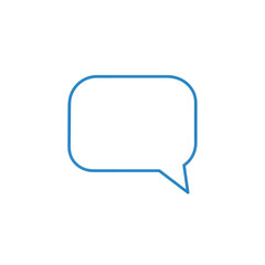 Naklejka premium A simple blue outline of an empty speech bubble icon on a transparent background, symbolizing communication and dialogue