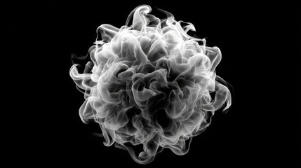 Abstract White Smoke Cloud on Black Background Perfect for Design Projects Digital Art and Artistic Backgrounds