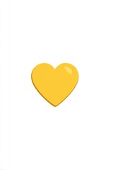 Solid yellow heart on white