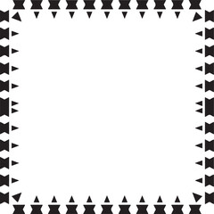 Black frame vector; geometric sign, symbol, icon; minimalist design; clean, modern border; perfect for text, images, or logos.