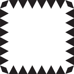 Black and white triangle vector frame; geometric sign icon; modern symbol border.