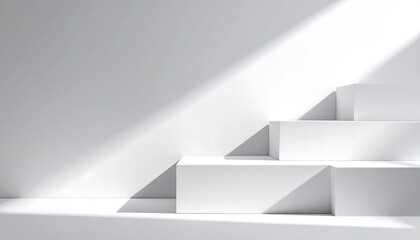 Monochrome blocks illuminated by light rays shines