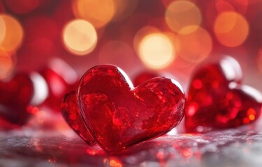 Red hearts background