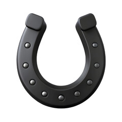 Symbol of luck and fortune, a sleek matte black horseshoe for your St Patrick's Day designs