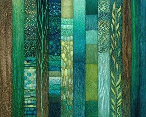 Image of Composizione verticale di pannelli testurizzati con motivi a bosco printed on Printed Glass Splashbacks