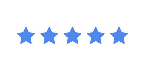 5 blue stars vector icon
