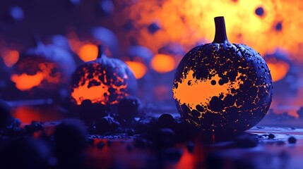 Generative AI Halloween treats with spooky glowing effects and dark shadows