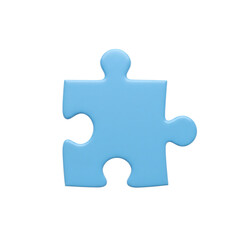 Single blue jigsaw puzzle piece
