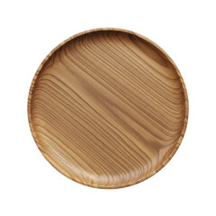 Round wooden plate with a beautiful grain