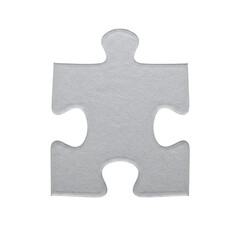 Obraz premium Single gray jigsaw puzzle piece isolated on transparent 