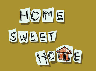 Home sweet home  poster simple cute design.eps