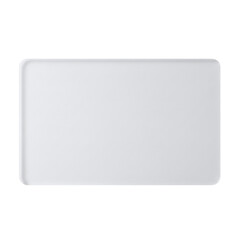 Plain white blank plastic card on white background