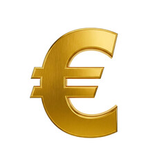 Gold euro currency symbol isolated