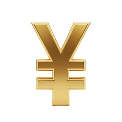 Gold japanese yen currency symbol